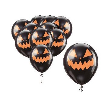 -BOLSA 10 GLOBOS NEGROS CALABAZA