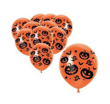 -BOLSA 10 GLOBOS NARANJA HALLOWEEN