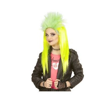 -PELUCA PUNKADELIC AMARILLO Y VERDE FLUORESCENTE