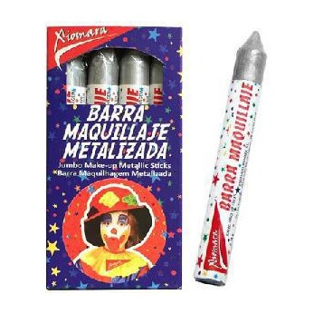 -BARRA MAQUILLAJE PLATA METALIZADA